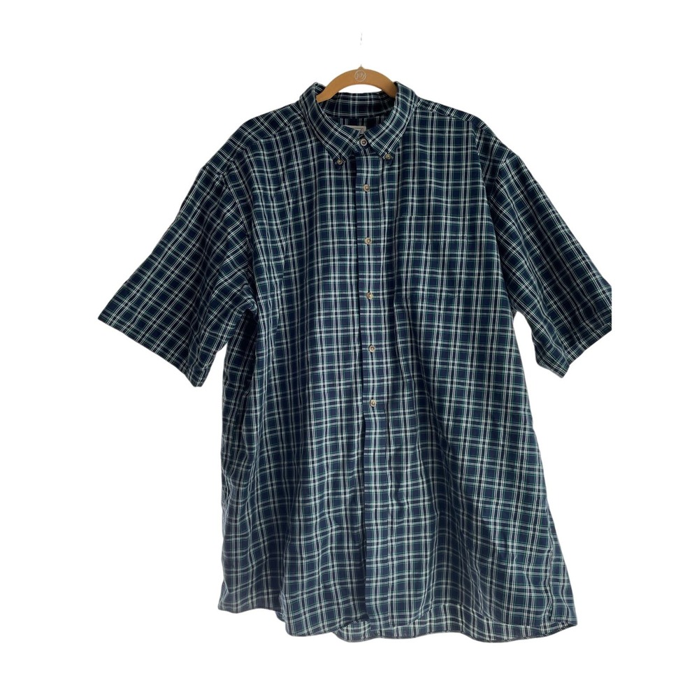 LLBean Traditional Fit Short Sleeve Plaid Shirt Size: XXL Tall